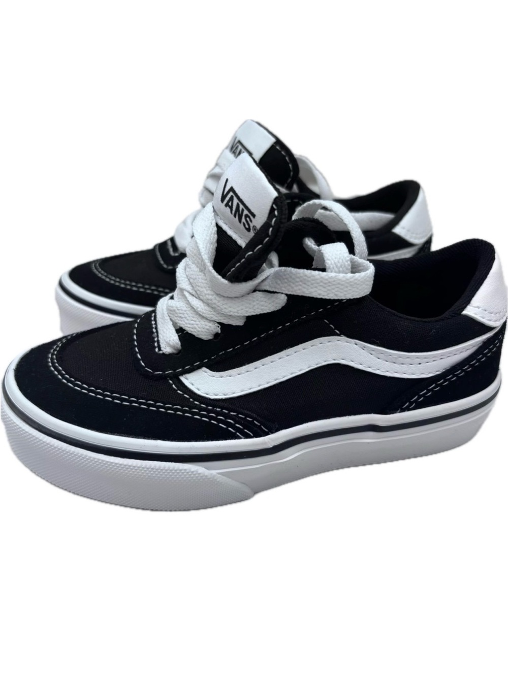 Vans Kids Black and White Old Skool Low-Top Sneakers